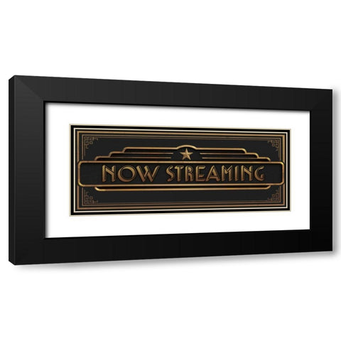 Now Streaming Black Modern Wood Framed Art Print with Double Matting by Brando, JJ