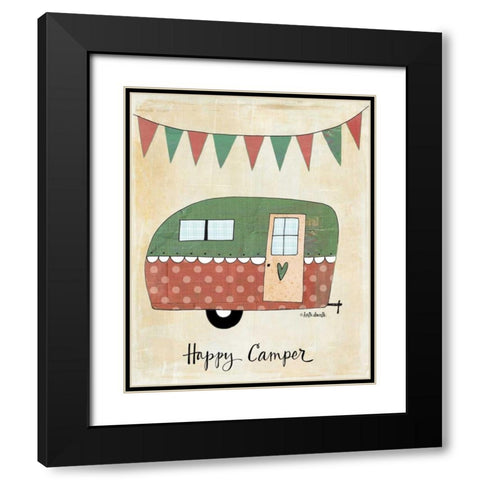 Happy Camper Black Modern Wood Framed Art Print with Double Matting by Doucette, Katie