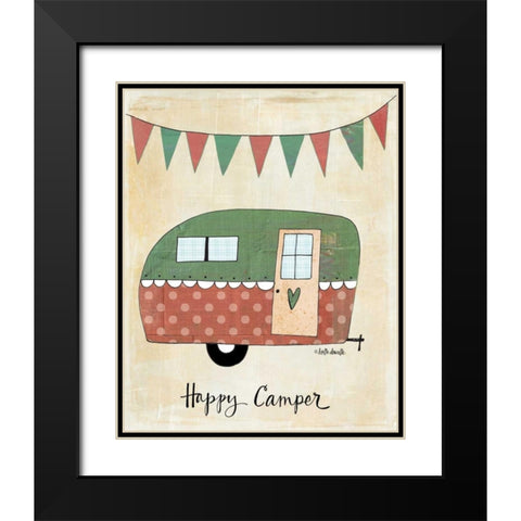 Happy Camper Black Modern Wood Framed Art Print with Double Matting by Doucette, Katie