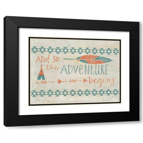 The Adventure Begins Black Modern Wood Framed Art Print with Double Matting by Doucette, Katie