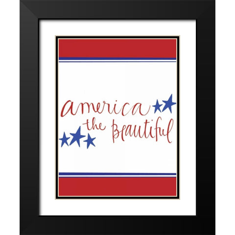 America the Beautiful Black Modern Wood Framed Art Print with Double Matting by Doucette, Katie