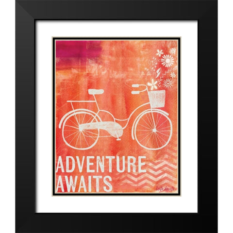 Bicycle Adventure Awaits Black Modern Wood Framed Art Print with Double Matting by Doucette, Katie