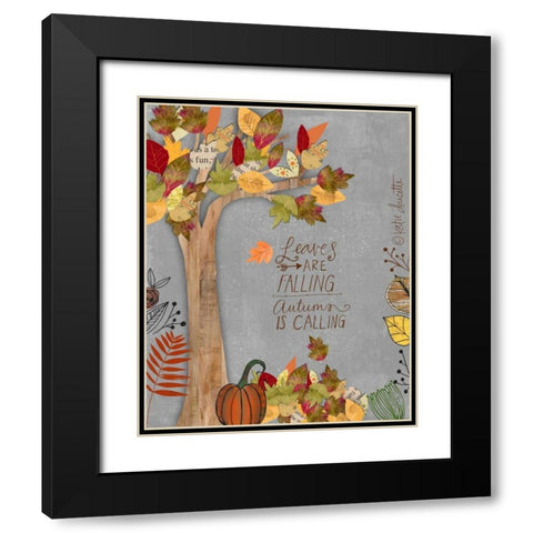 Autumn is Calling Black Modern Wood Framed Art Print with Double Matting by Doucette, Katie