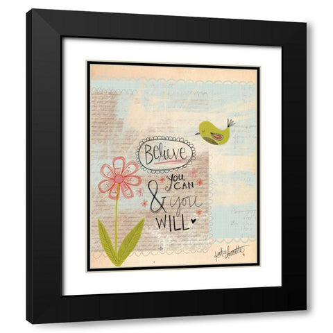 Believe You Can Black Modern Wood Framed Art Print with Double Matting by Doucette, Katie