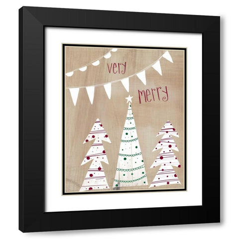 Very Merry  Black Modern Wood Framed Art Print with Double Matting by Doucette, Katie