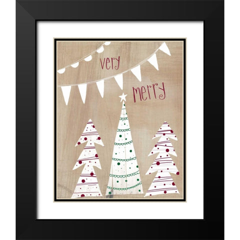Very Merry  Black Modern Wood Framed Art Print with Double Matting by Doucette, Katie