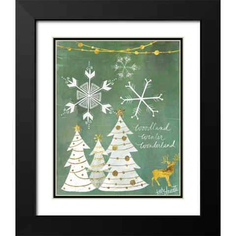 Woodland Winter Wonderland Black Modern Wood Framed Art Print with Double Matting by Doucette, Katie