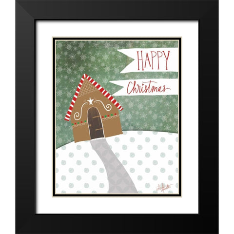 Happy Christmas Black Modern Wood Framed Art Print with Double Matting by Doucette, Katie