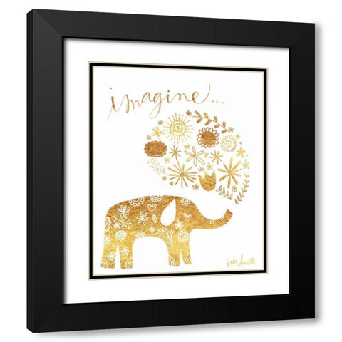 Imagine Elephant Black Modern Wood Framed Art Print with Double Matting by Doucette, Katie