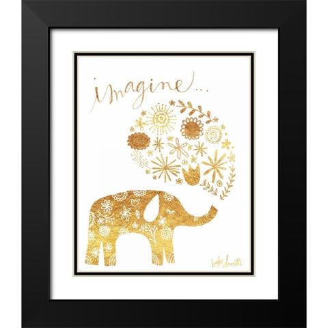 Imagine Elephant Black Modern Wood Framed Art Print with Double Matting by Doucette, Katie