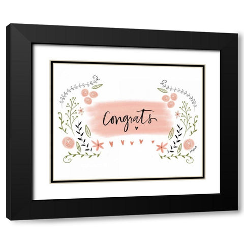 Congrats Black Modern Wood Framed Art Print with Double Matting by Doucette, Katie