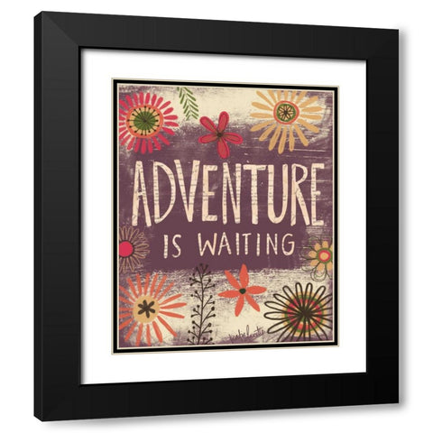 Adventure is Waiting Black Modern Wood Framed Art Print with Double Matting by Doucette, Katie