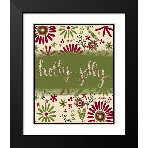 Holly Jolly Black Modern Wood Framed Art Print with Double Matting by Doucette, Katie