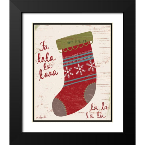 Fa La La La La Black Modern Wood Framed Art Print with Double Matting by Doucette, Katie