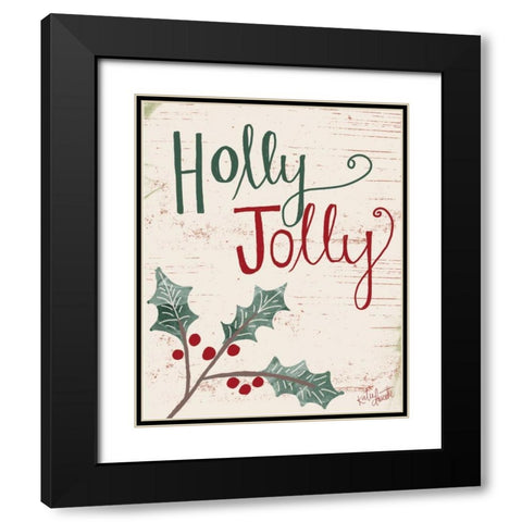 Holly Jolly Black Modern Wood Framed Art Print with Double Matting by Doucette, Katie