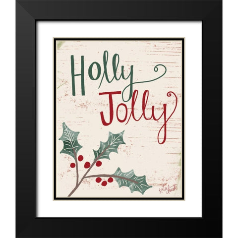 Holly Jolly Black Modern Wood Framed Art Print with Double Matting by Doucette, Katie