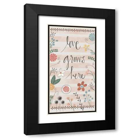 Love Grows here Black Modern Wood Framed Art Print with Double Matting by Doucette, Katie