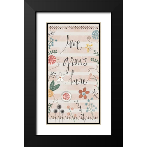 Love Grows here Black Modern Wood Framed Art Print with Double Matting by Doucette, Katie