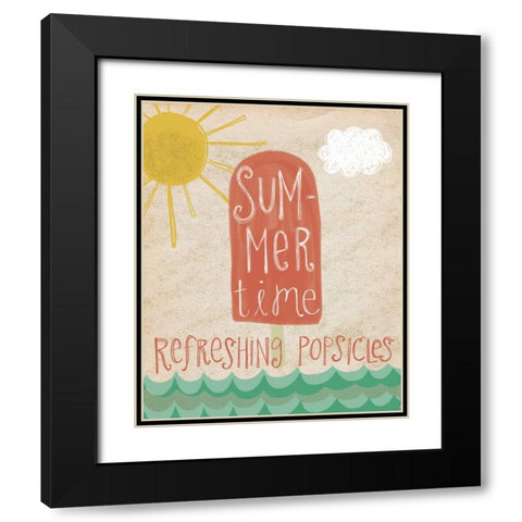 Popsicles Black Modern Wood Framed Art Print with Double Matting by Doucette, Katie
