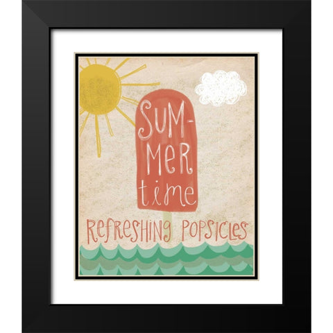 Popsicles Black Modern Wood Framed Art Print with Double Matting by Doucette, Katie