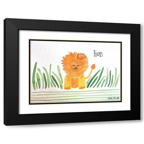 Lion Black Modern Wood Framed Art Print with Double Matting by Doucette, Katie