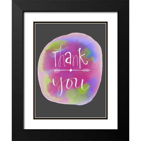 Thank You Black Modern Wood Framed Art Print with Double Matting by Doucette, Katie