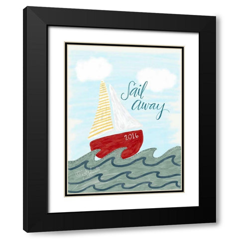 Sail Away Black Modern Wood Framed Art Print with Double Matting by Doucette, Katie