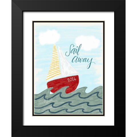 Sail Away Black Modern Wood Framed Art Print with Double Matting by Doucette, Katie