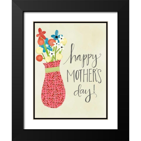 Mothers Day Vase Black Modern Wood Framed Art Print with Double Matting by Doucette, Katie