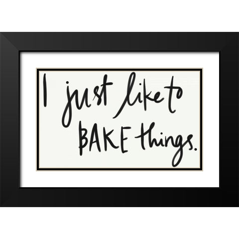 Bake Things Black Modern Wood Framed Art Print with Double Matting by Doucette, Katie