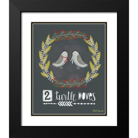 2 Turtledoves Black Modern Wood Framed Art Print with Double Matting by Doucette, Katie