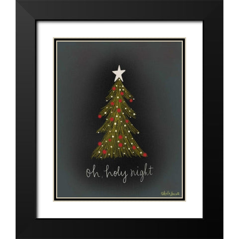 Oh Holy Night Tree Black Modern Wood Framed Art Print with Double Matting by Doucette, Katie