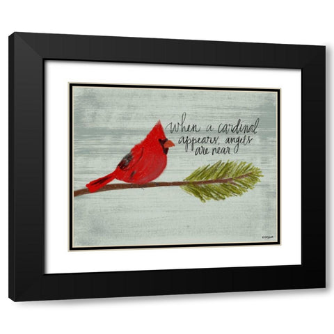 Cardinal Black Modern Wood Framed Art Print with Double Matting by Doucette, Katie