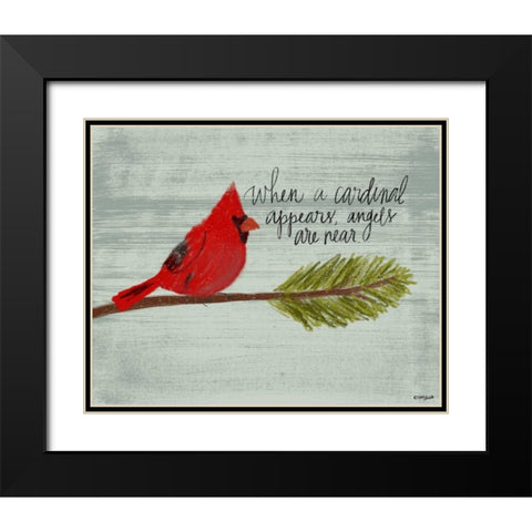 Cardinal Black Modern Wood Framed Art Print with Double Matting by Doucette, Katie