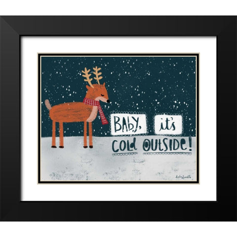 Cold Reindeer Black Modern Wood Framed Art Print with Double Matting by Doucette, Katie