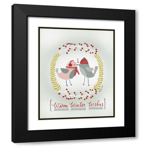 Warm Winter Wishes Black Modern Wood Framed Art Print with Double Matting by Doucette, Katie