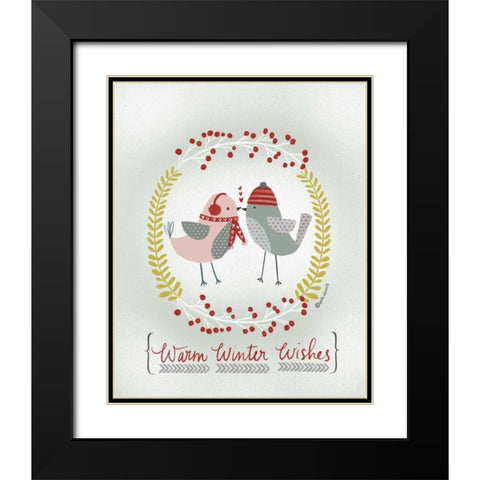 Warm Winter Wishes Black Modern Wood Framed Art Print with Double Matting by Doucette, Katie