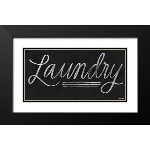 Laundry Chalkboard Black Modern Wood Framed Art Print with Double Matting by Doucette, Katie