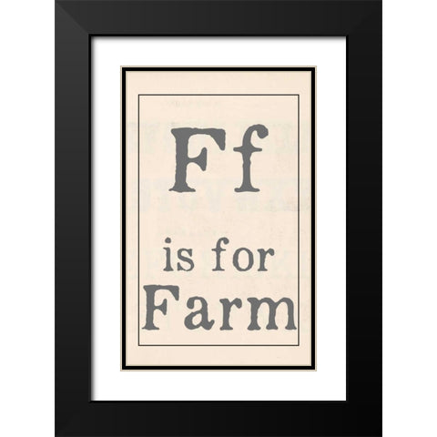 F is for Farm Black Modern Wood Framed Art Print with Double Matting by Doucette, Katie