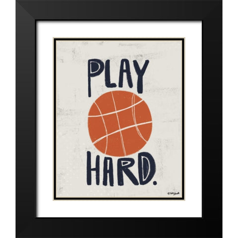 Basketball Black Modern Wood Framed Art Print with Double Matting by Doucette, Katie