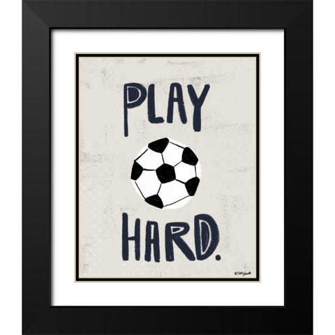 Soccer Black Modern Wood Framed Art Print with Double Matting by Doucette, Katie