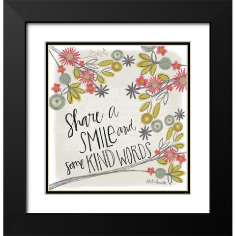 Share a Smile Black Modern Wood Framed Art Print with Double Matting by Doucette, Katie