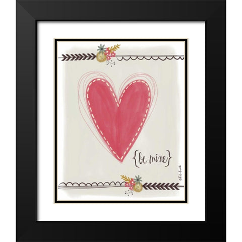 Be Mine Black Modern Wood Framed Art Print with Double Matting by Doucette, Katie