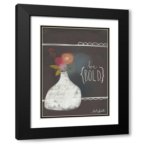 Be Bold Black Modern Wood Framed Art Print with Double Matting by Doucette, Katie