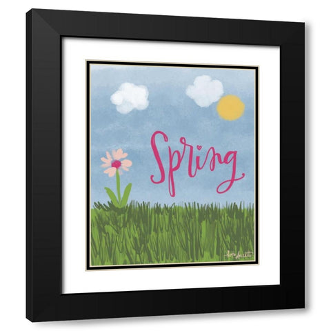 Spring Black Modern Wood Framed Art Print with Double Matting by Doucette, Katie