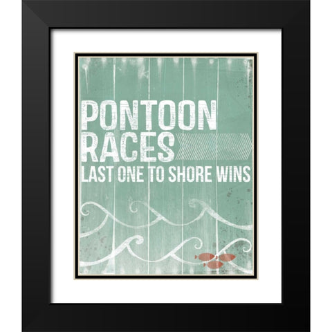 Pontoon Races Black Modern Wood Framed Art Print with Double Matting by Doucette, Katie