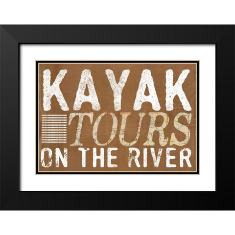 Kayak Tours Black Modern Wood Framed Art Print with Double Matting by Doucette, Katie