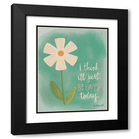 Just Be Happy Black Modern Wood Framed Art Print with Double Matting by Doucette, Katie