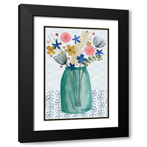 Bouquet in a Jar Black Modern Wood Framed Art Print with Double Matting by Doucette, Katie