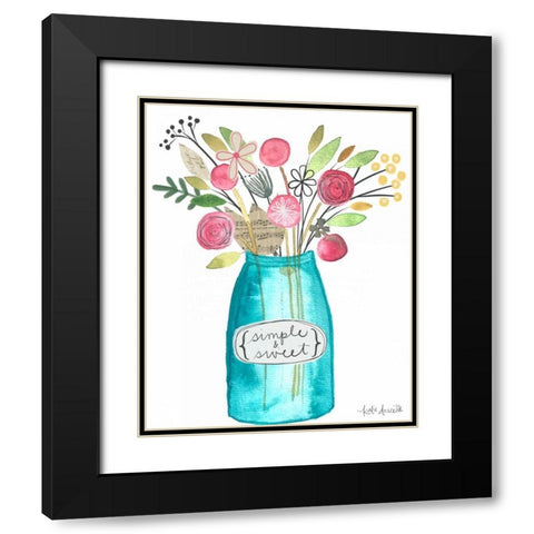 Simple and Sweet Black Modern Wood Framed Art Print with Double Matting by Doucette, Katie